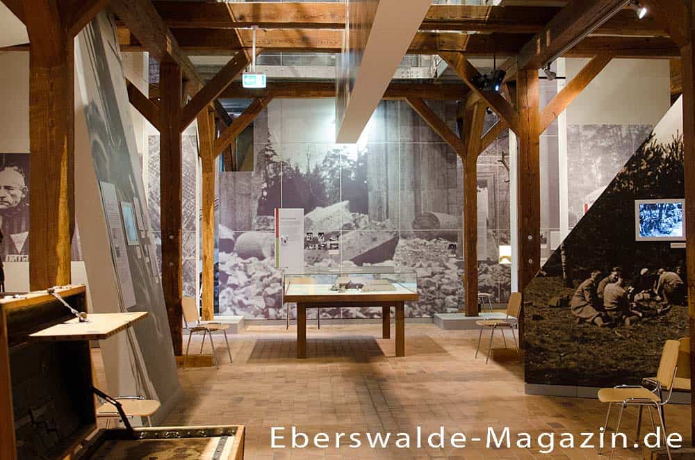 Blick ins Innere der Ausstellung im Jagdschloss Schorfheide